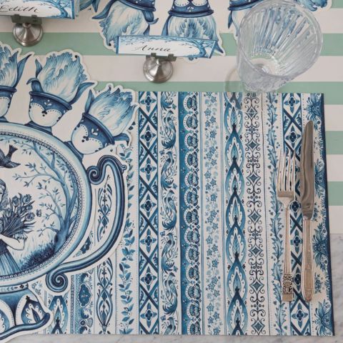 Indigo Chintz Placemat - Pad Of 24 Sheets
