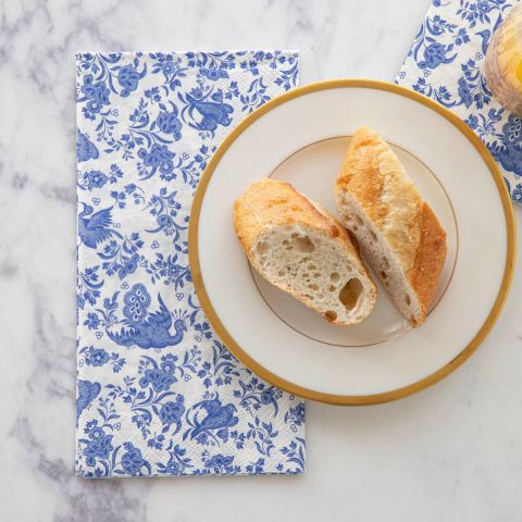 Blue Regal Peacock Guest  Napkin - Pack Of 16