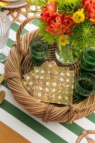Rattan Weave Cocktail Napkin - Pack Of 20