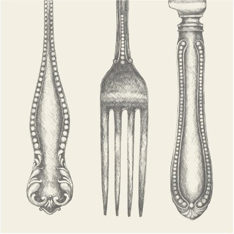 Classic Cutlery Cocktail Napkin - Pack Of 20
