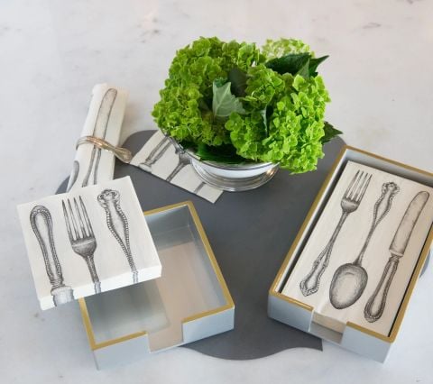 Classic Cutlery Cocktail Napkin - Pack Of 20