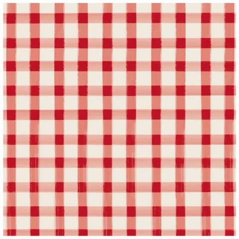 Red Painted Check Cocktail Napkin Pack Of 20