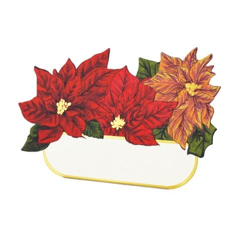 Poinsettia Place Card - Pack Of 12