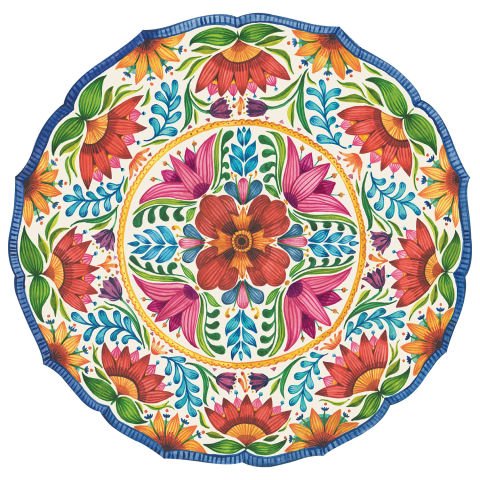 Die-cut Fiesta Floral Placemat 12 Sheets