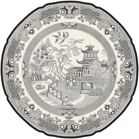 Die Cut Black Willow Plate Placemat 12 Sheets