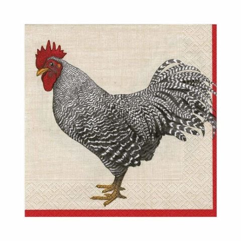 Le Coq Paper Luncheon Napkins in Ivory  20 Per Package