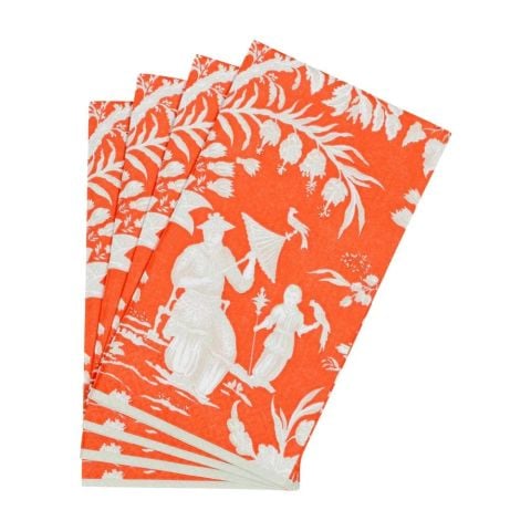 Silk Road Toile Mandarin Guest Towel Napkins  15 Per Package