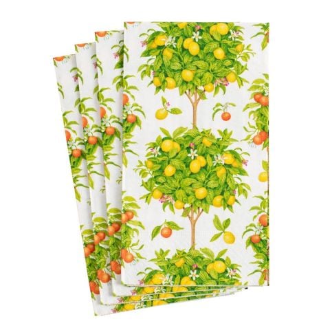 Citrus Topiaries Paper Guest Towel Napkins in White 15 Per Package