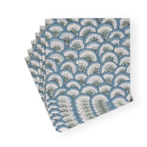 Pontchartrain Scallop Blue Luncheon Napkins  20 Per Package