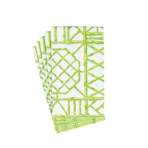 Bamboo Screen Moss Green Paper Linen Guest Towel Napkins  12 Per Package