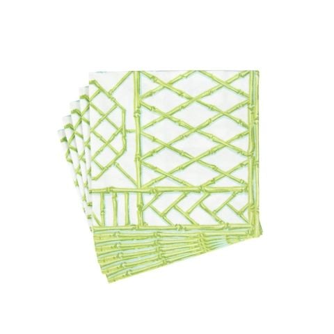 Bamboo Screen Moss Green Paper Linen Luncheon Napkins - 15 Per Package