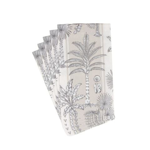 Southern Palms Flax & White Guest Towel Napkins  15 Per Package