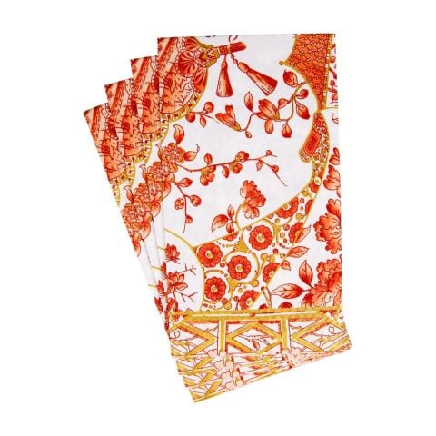 Gilded Porcelain Coral Guest Towel Napkins 15 Per Package