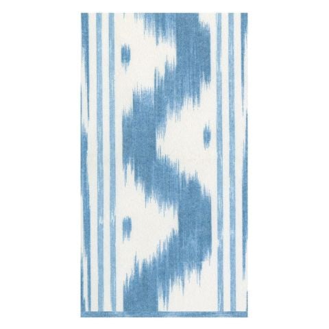 Toile De Nantes Blue Paper Linen Guest Towel Napkins  12 Per Package