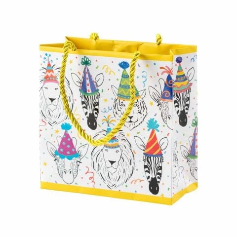 Safari Birthday Small Square Gift Bag - 1 Each