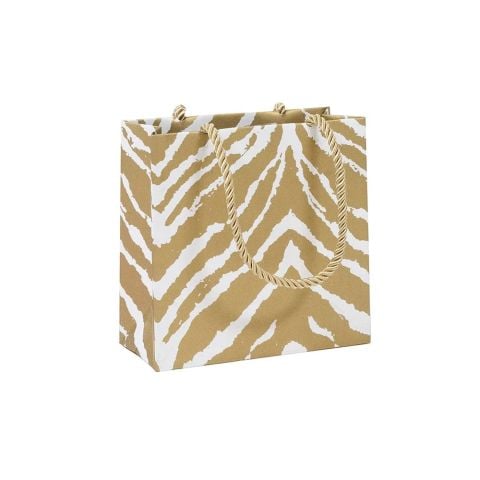 Go Wild Gold & White Small Square Gift Bag  1 Each