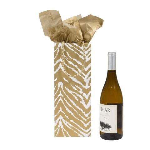 Go Wild Gold & White Wine & Bottle Gift Bag 1 Each