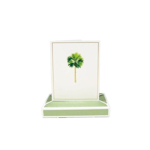 Palms Foil Boxed Note Cards  10 Cards and 10 Envelopes per Package