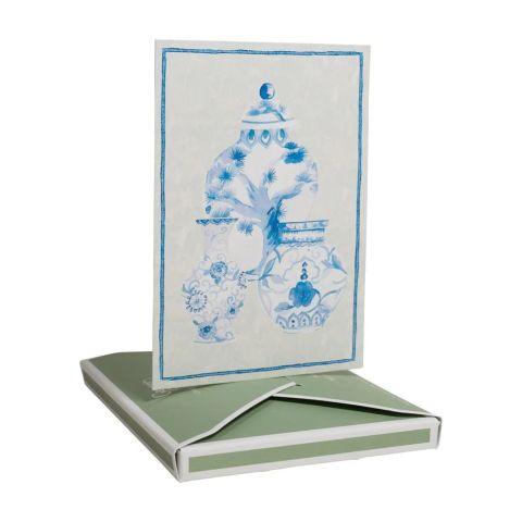 Glazed Porcelain Boxed Note Cards 8 Note Cards & 8 Envelopes