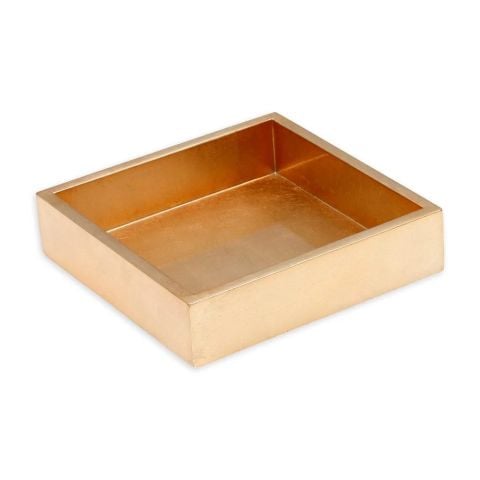 Lacquer Luncheon Napkin Holder in Gold  1 Each