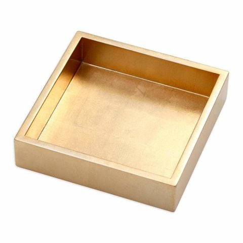 Lacquer Luncheon Napkin Holder in Gold  1 Each