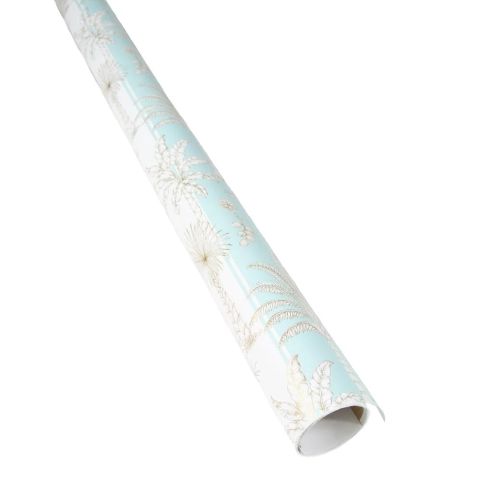 Southern Palms in Robin's Egg & White Gift Wrap  1 Continuous Roll of Wrapping Paper