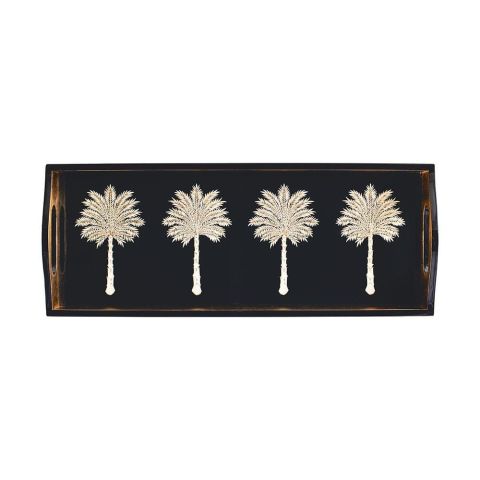 Grand Palms Lacquer Bar Tray in Black  1 Each