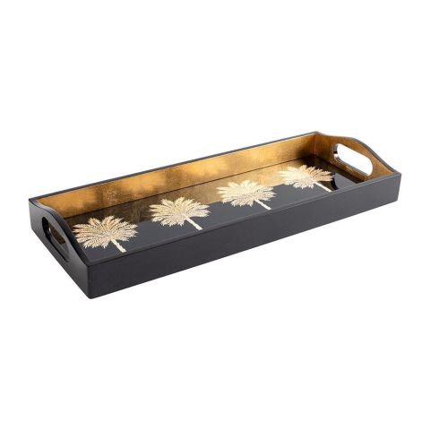 Grand Palms Lacquer Bar Tray in Black  1 Each