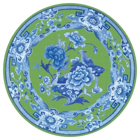 green and blue plate die cut placemats 4 each