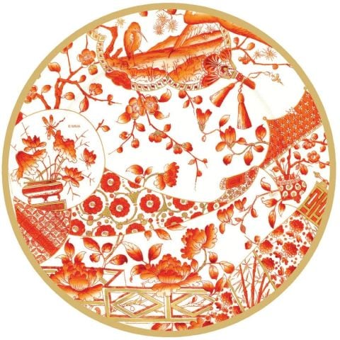 Gilded Porcelain Coral Placemats  1 Each