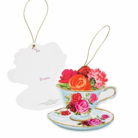 Tea Cups Decorative Die-Cut Gift Tags  2 Per Package