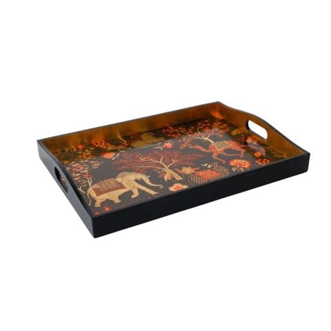 Le Jardin De Mysore Lacquer Large Rectangle Tray - 21X15