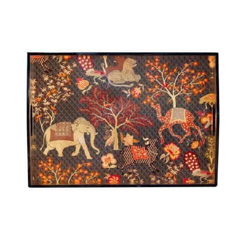Le Jardin De Mysore Lacquer Large Rectangle Tray - 21X15