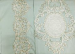 MissBella Bianca Nevresim Çift kişilik Dantelli Nevresim Takımı %100 Pamuk Mint Yeşili