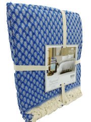 İpekçe 4 mevsim pike çift Kişilik 200x240 mavi