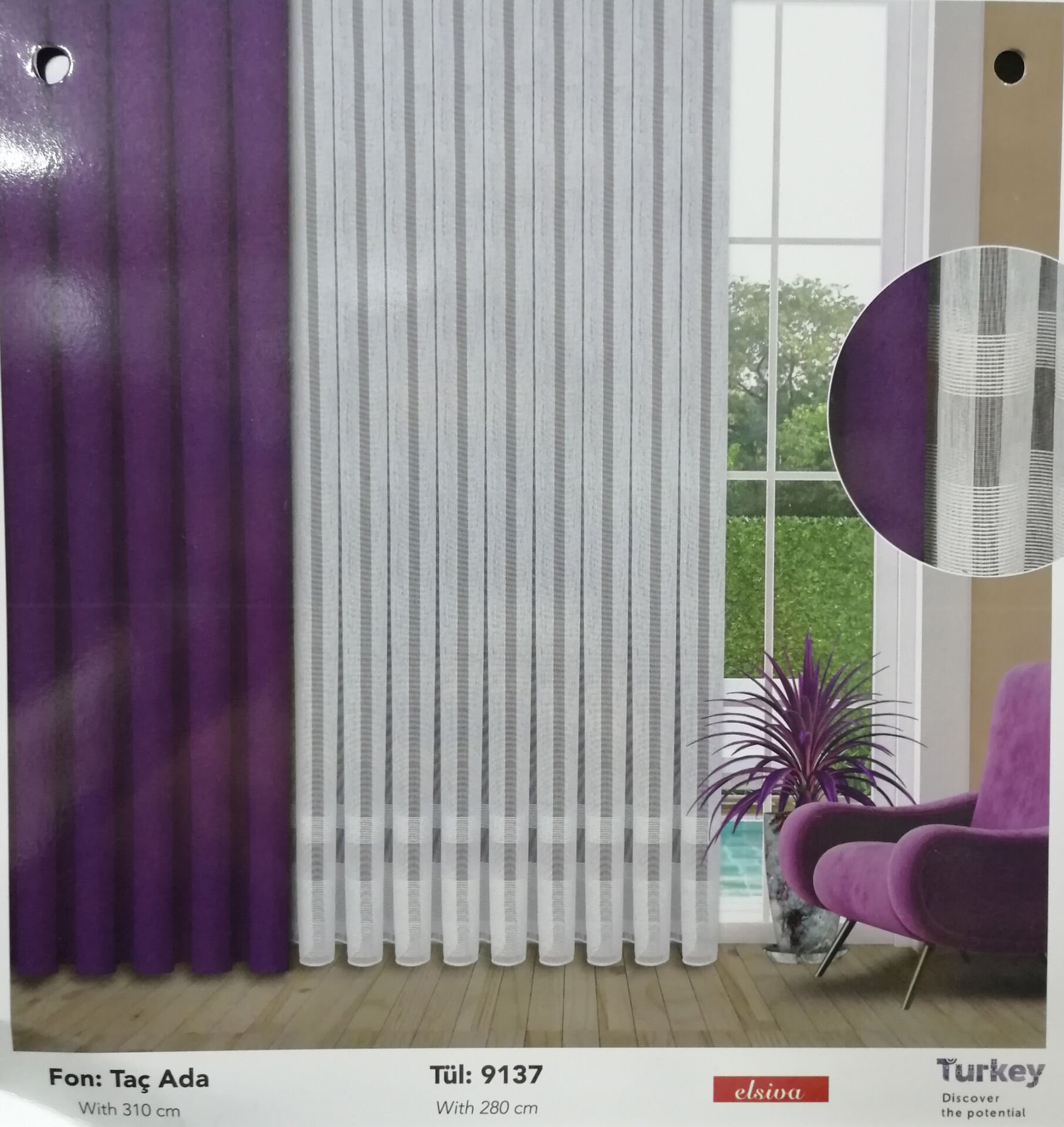 Singe Taç Tül Perde Desen 9137