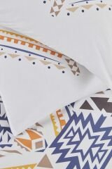 Altınbaşak %100 Pamuk Ranforce Tek Kişilik Nevresim Takımı Ethnic İndigo