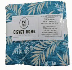 Yaprak Dokunuşu Mint Çift Kişilik Nevresim Takımı