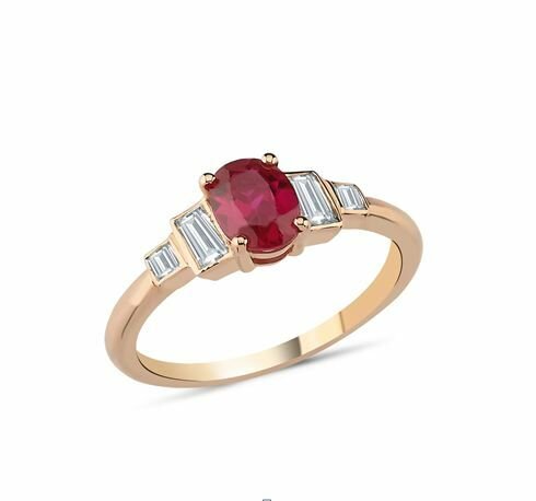 Çöl Kraliçesi Ruby & Baget Pırlanta Yüzük