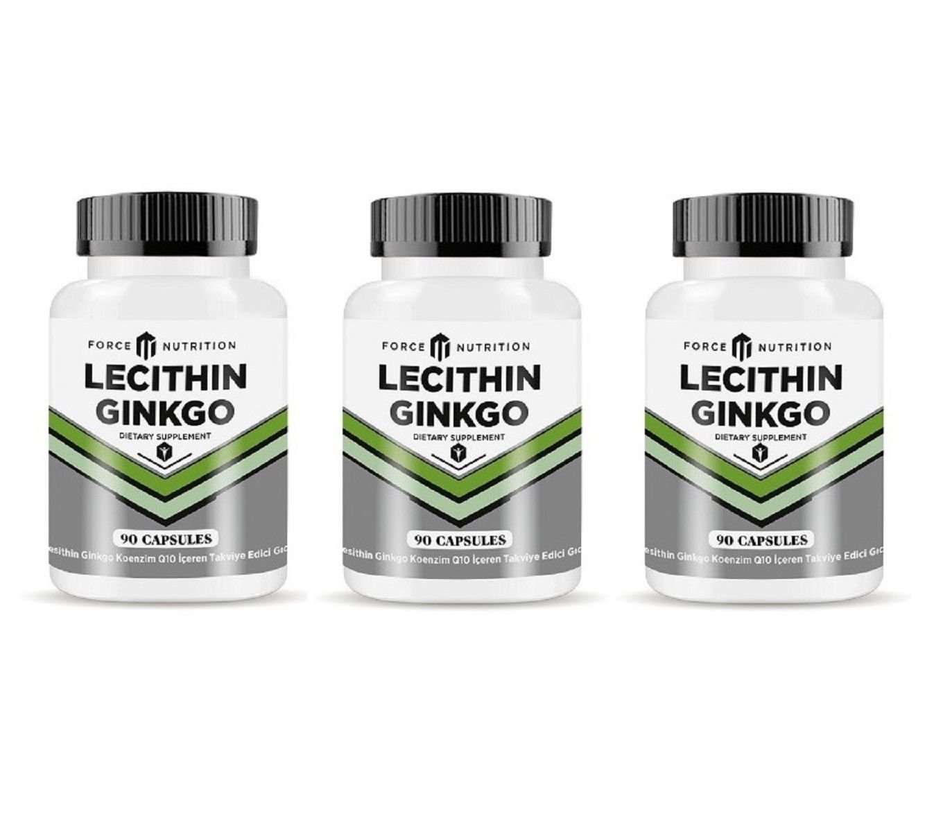 Lesitin Ginkgo Biloba Koenzym Q10 90 Kapsül 3 Kutu