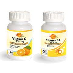 Vitamin C 120 Tablet + Vitamin D3 120 Tablet