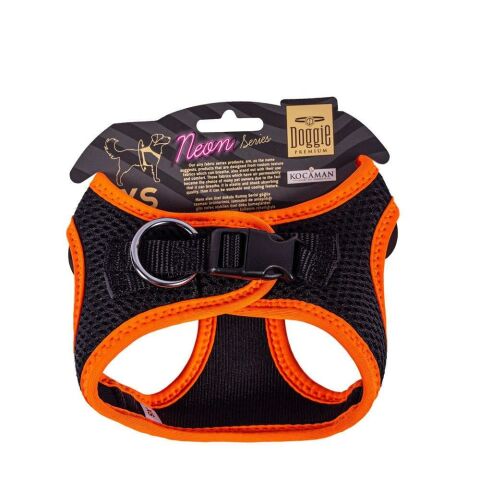 Doggie Havalı Dokuma Neon Küçük Irk Göğüs Tasması Turuncu Xs-30-34 Cm