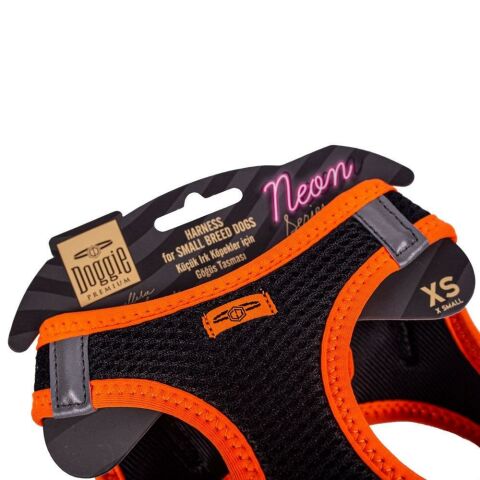 Doggie Havalı Dokuma Neon Küçük Irk Göğüs Tasması Turuncu Xs-30-34 Cm