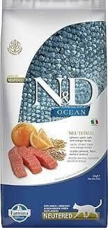 N&D Ocean Somonlu ve Portakallı Ata Tahıllı Kısırlaştırılmış Kedi Maması 10 Kg