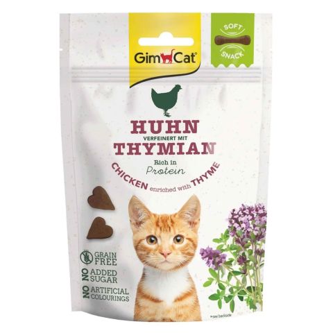 GimCat Tavuklu ve Kekikli Tahılsız Şekersiz Yumuşak Kedi Ödül Maması 60gr