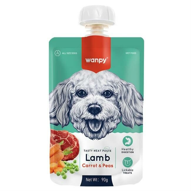 Wanpy Taze Kuzulu-Havuçlu Köpek Et Ezmesi 90 gr