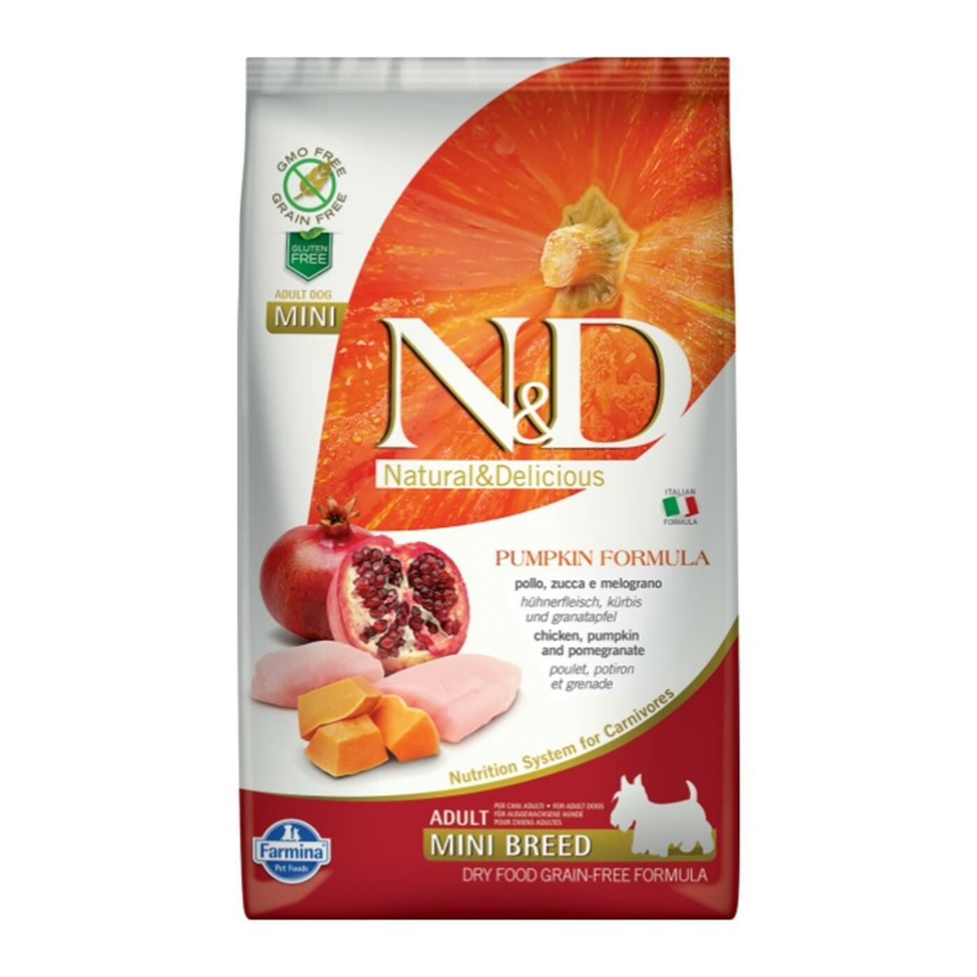 N&D Pumpkin Bal Kabaklı Tavuklu Narlı Küçük Irk  Tahılsız Yetişkin Köpek Maması 2,5 Kg