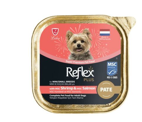 Reflex Plus Pate Karidesli ve Somonlu Küçük Irk Köpek Konservesi 85 Gr