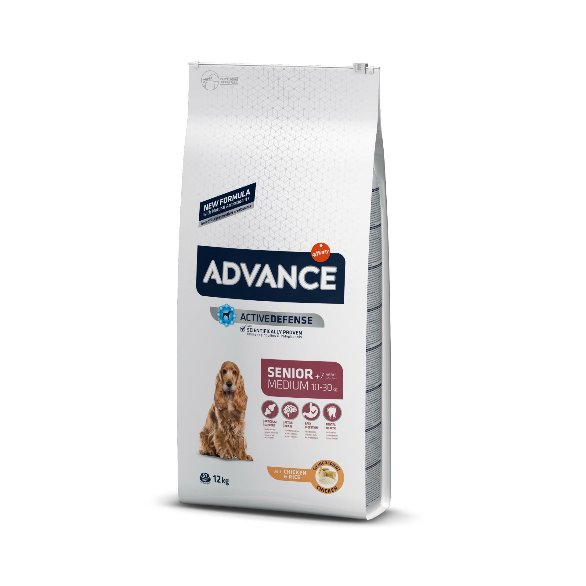 Advance Tavuklu ve Pirinçli Orta Irk Yaşlı Köpek Maması 12 Kg