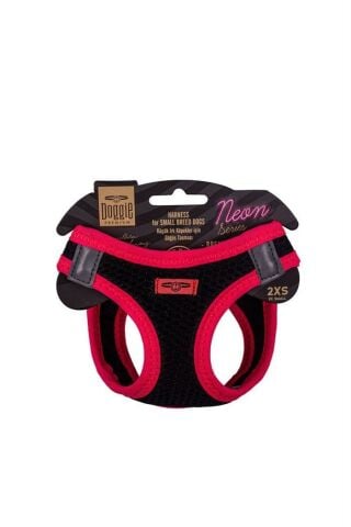 Doggie Havalı Dokuma Neon Küçük Irk Göğüs Tasması Pembe 2Xs -26-30 Cm